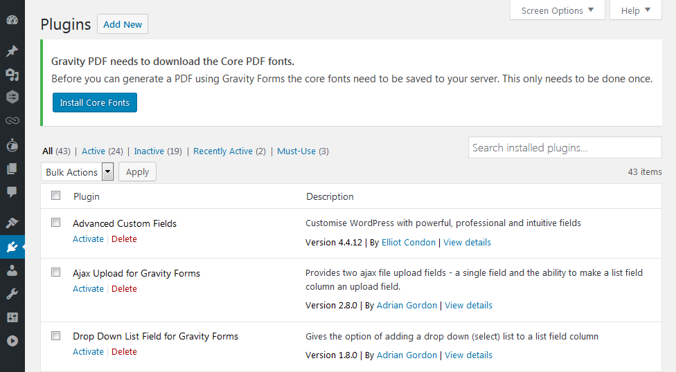 How to setup Gravity Form PDF Addon on WordPress